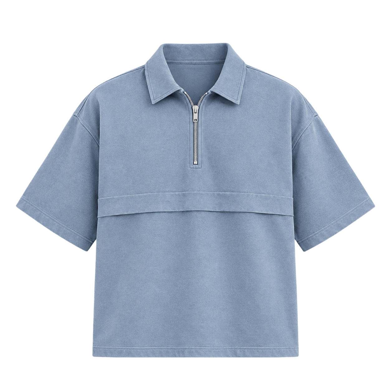 Light Blue APEX UTILITY ZIPPER POLO T-SHIRT
