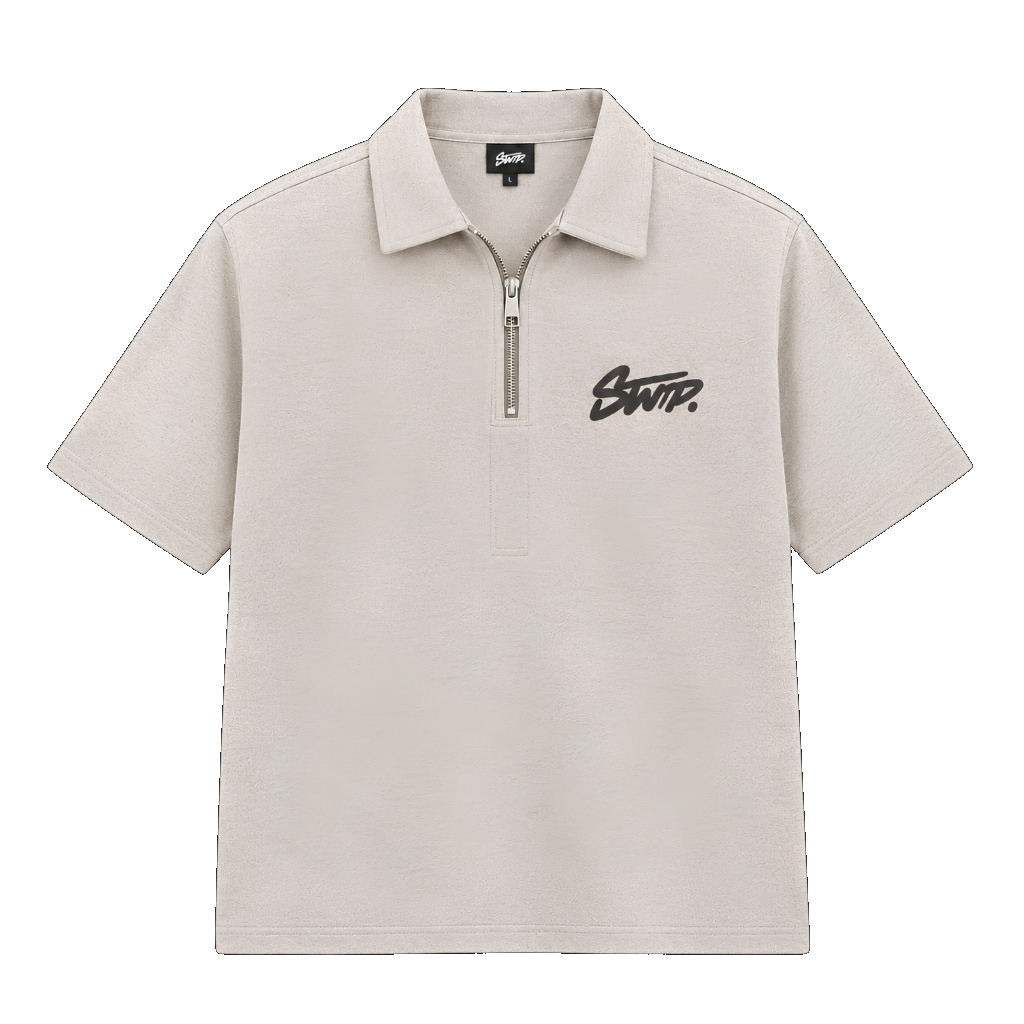 STWD Vintage Quarter-Zip Polo (Cream)