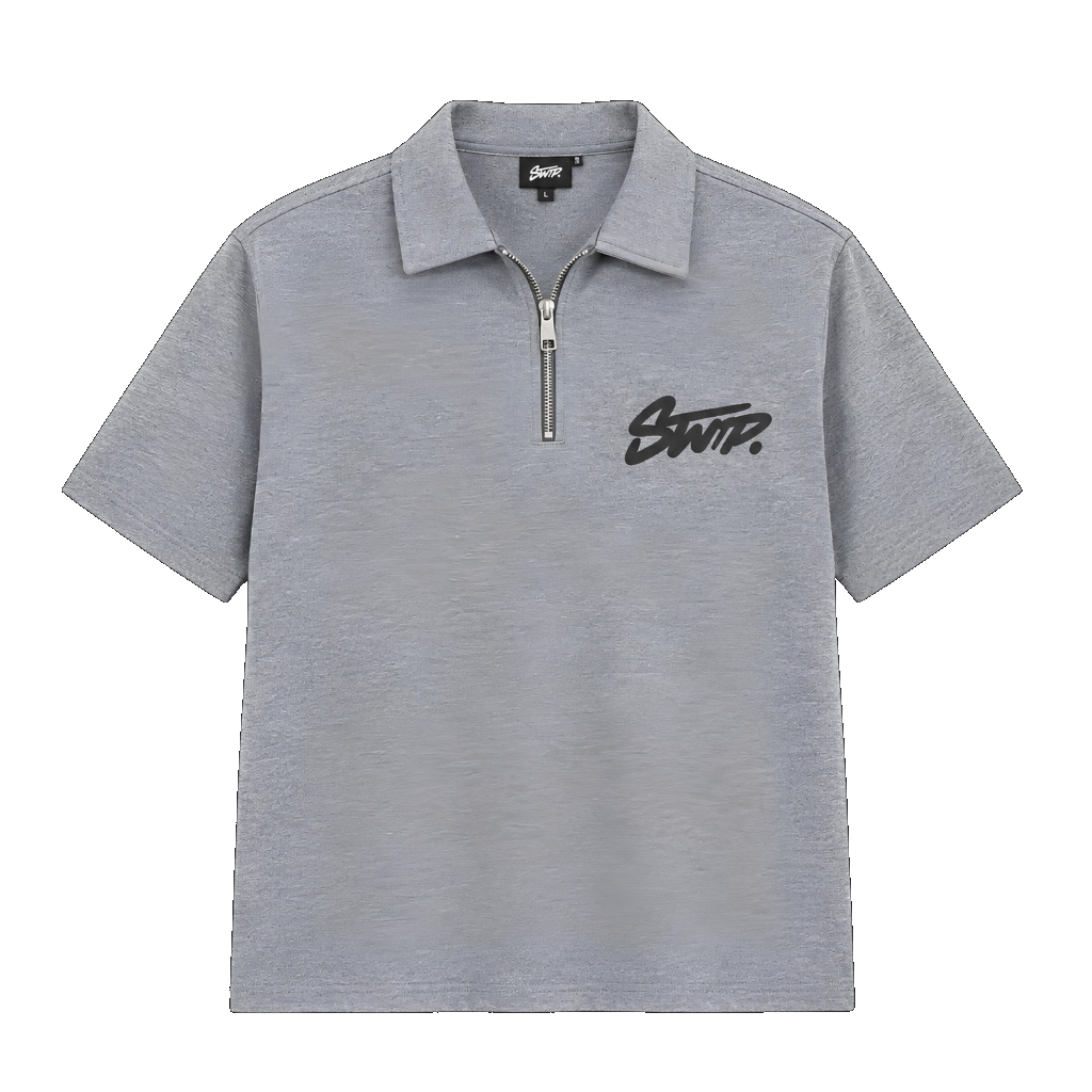 STWD Vintage Quarter-Zip Polo (Heather Grey)
