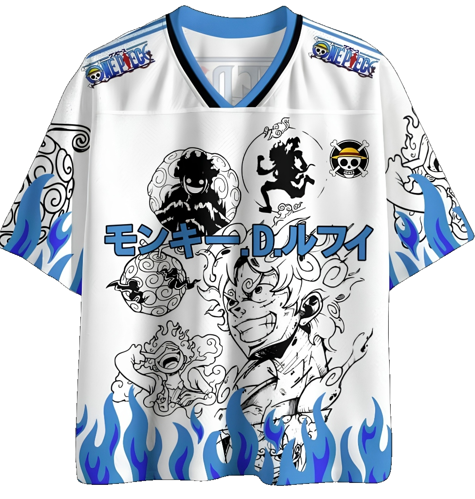 One Piece Luffy Blue Flame Jersey