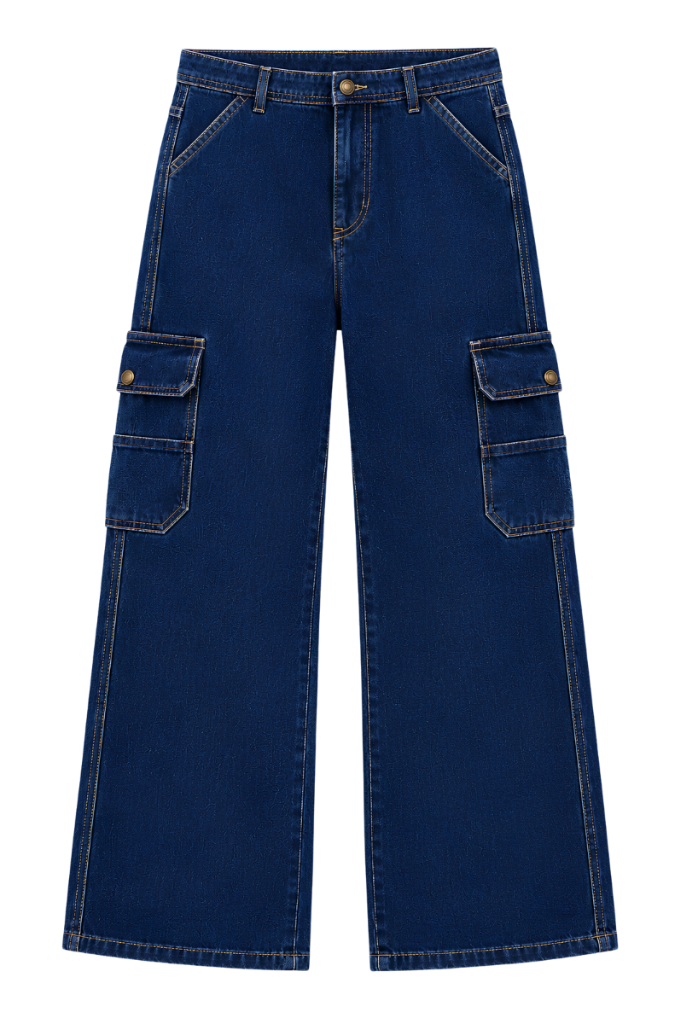 Archival Indigo Cargo Denim Pants