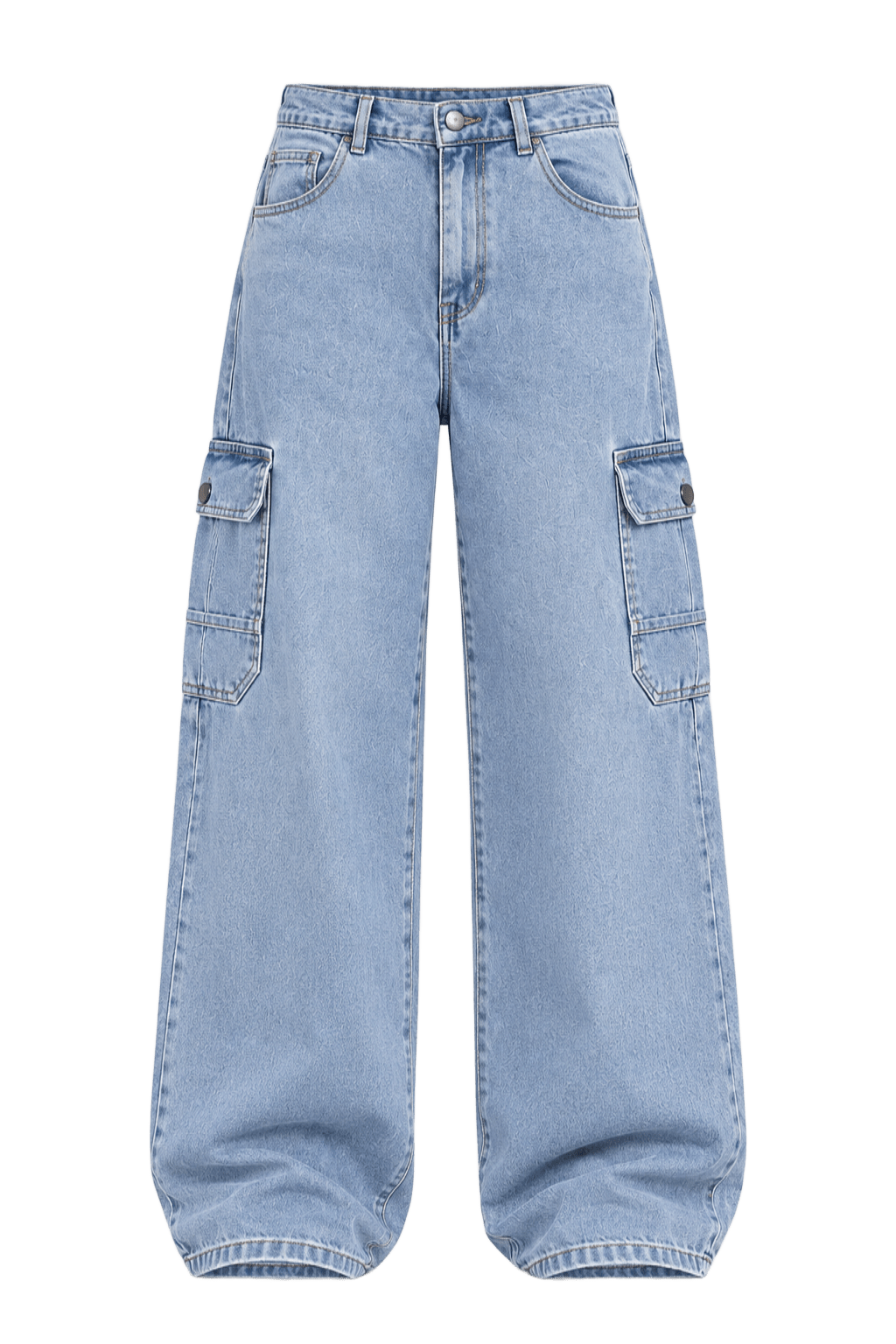 Light wash Wide-Leg Cargo jeans