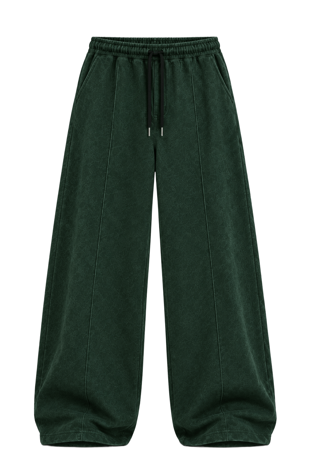 dark green Baggy Fleece Streetwear Sweatpants.