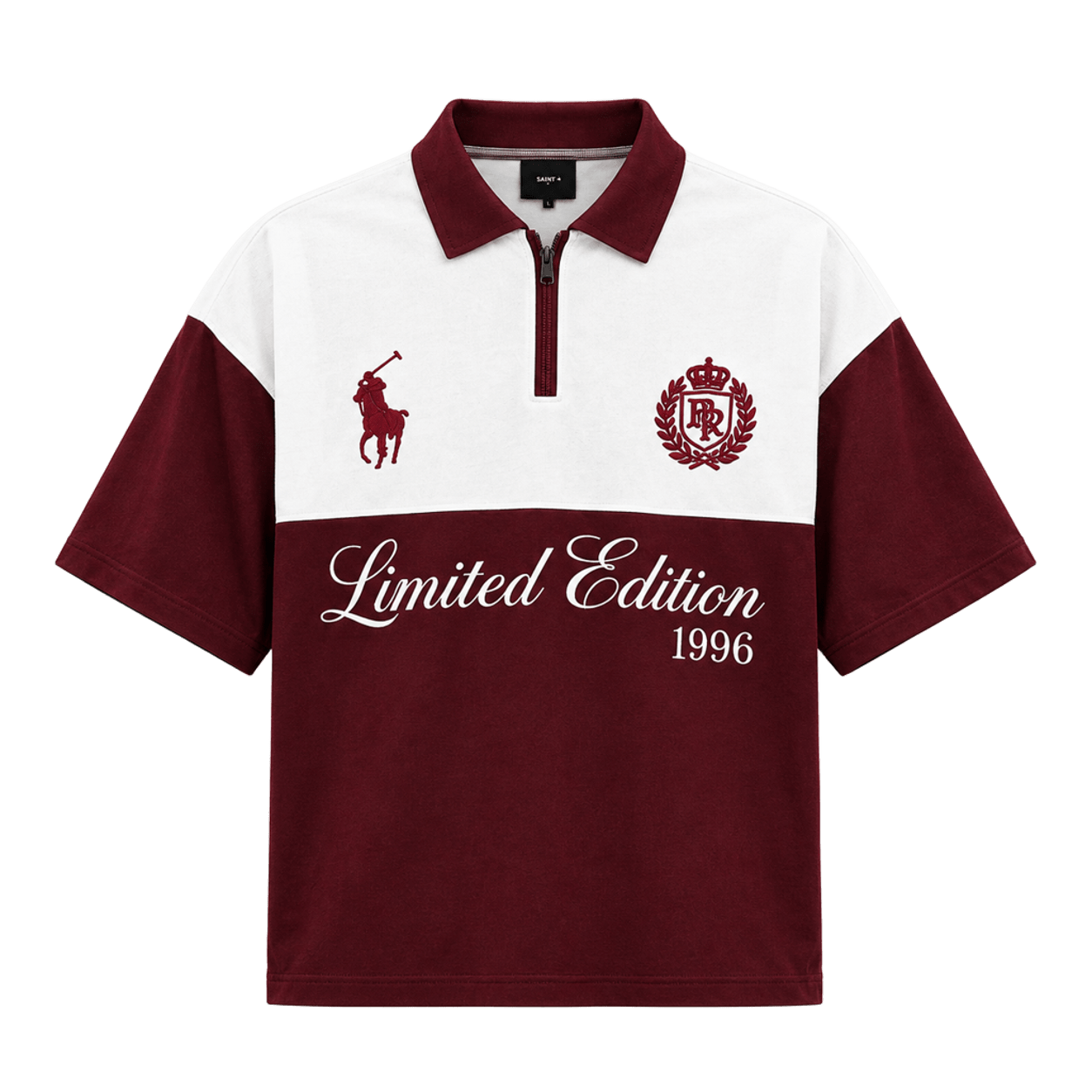 1996 Vintage Red Quarter-Zip Polo